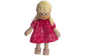 Anne Krebs Miniatur Puppe Mädchen, Kleid rosa Haare blond offen