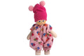 Anne Krebs Miniatur Puppe Baby mit Bommelmütze rosa