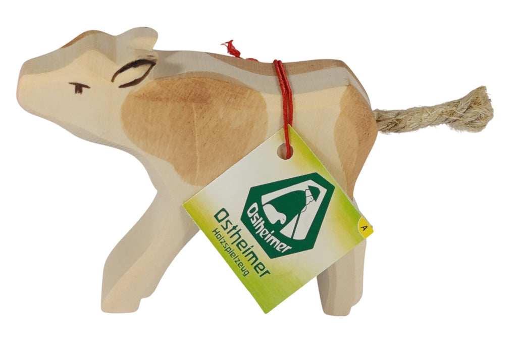 Ostheimer Kalb braun gefleckt, trinkend