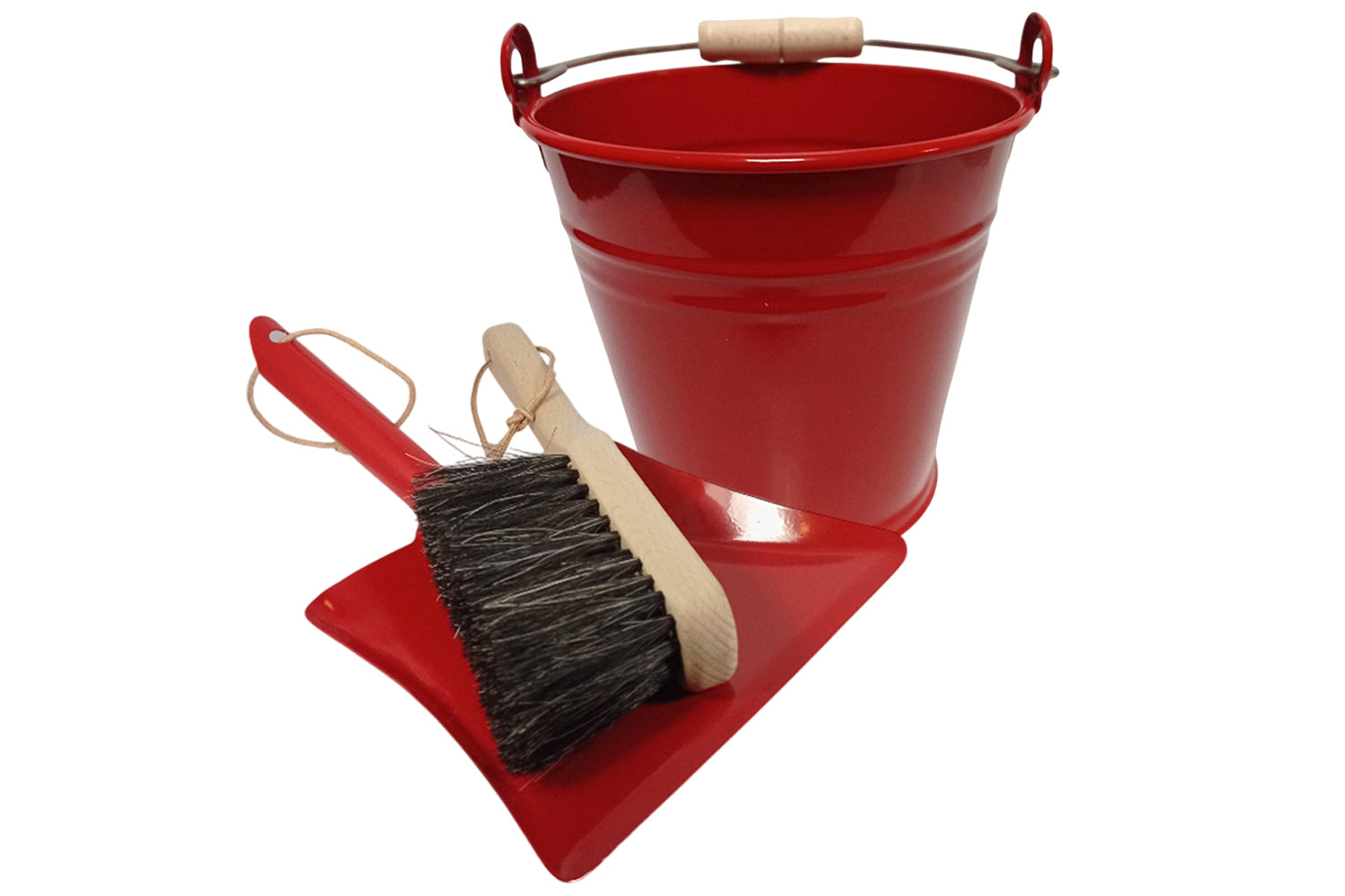 Egermann Kehrschaufel-Set mit Eimer rot