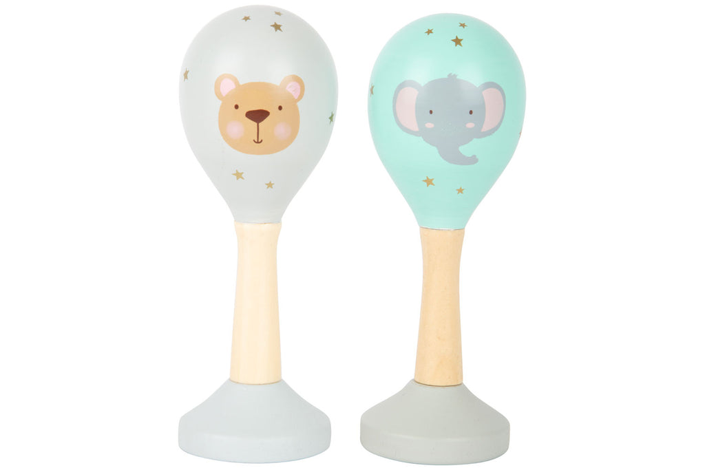 small foot Musikrassel-Set Maraca pastell