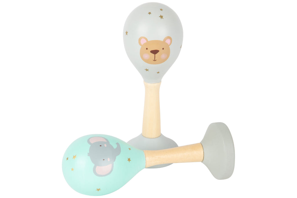 small foot Musikrassel-Set Maraca pastell