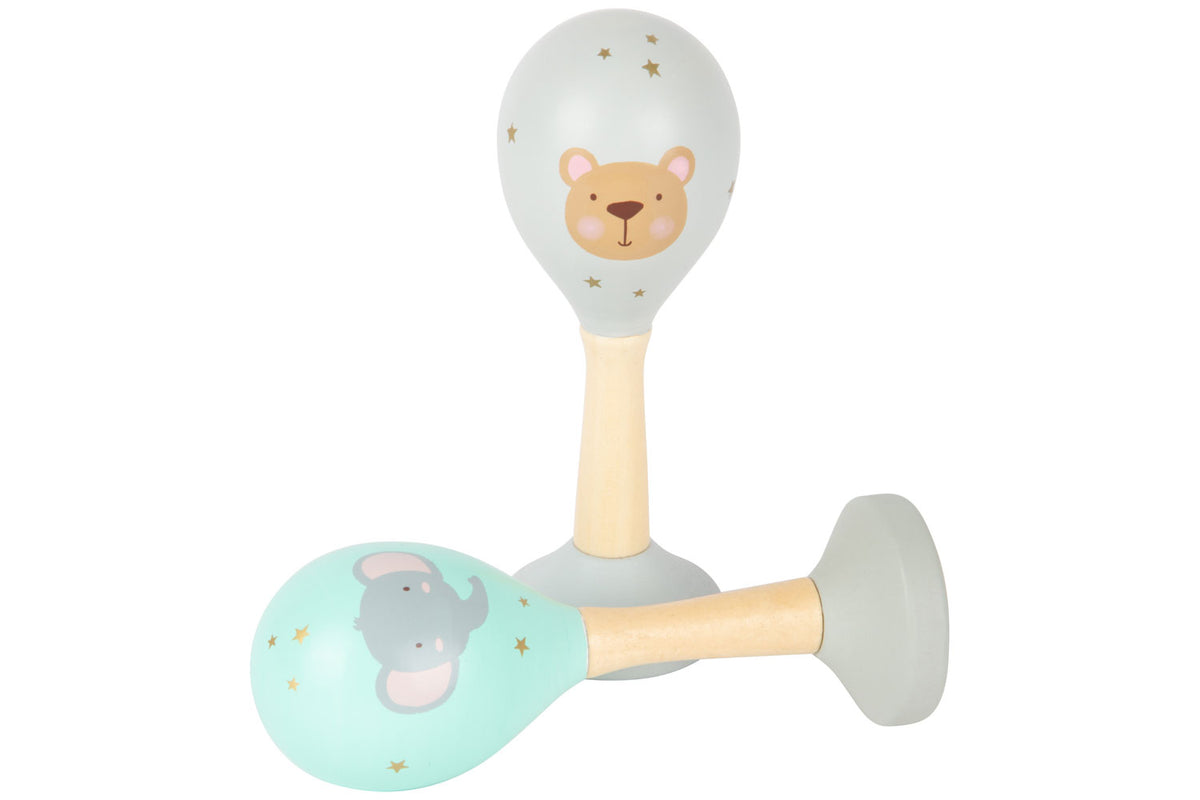 small foot Musikrassel-Set Maraca pastell