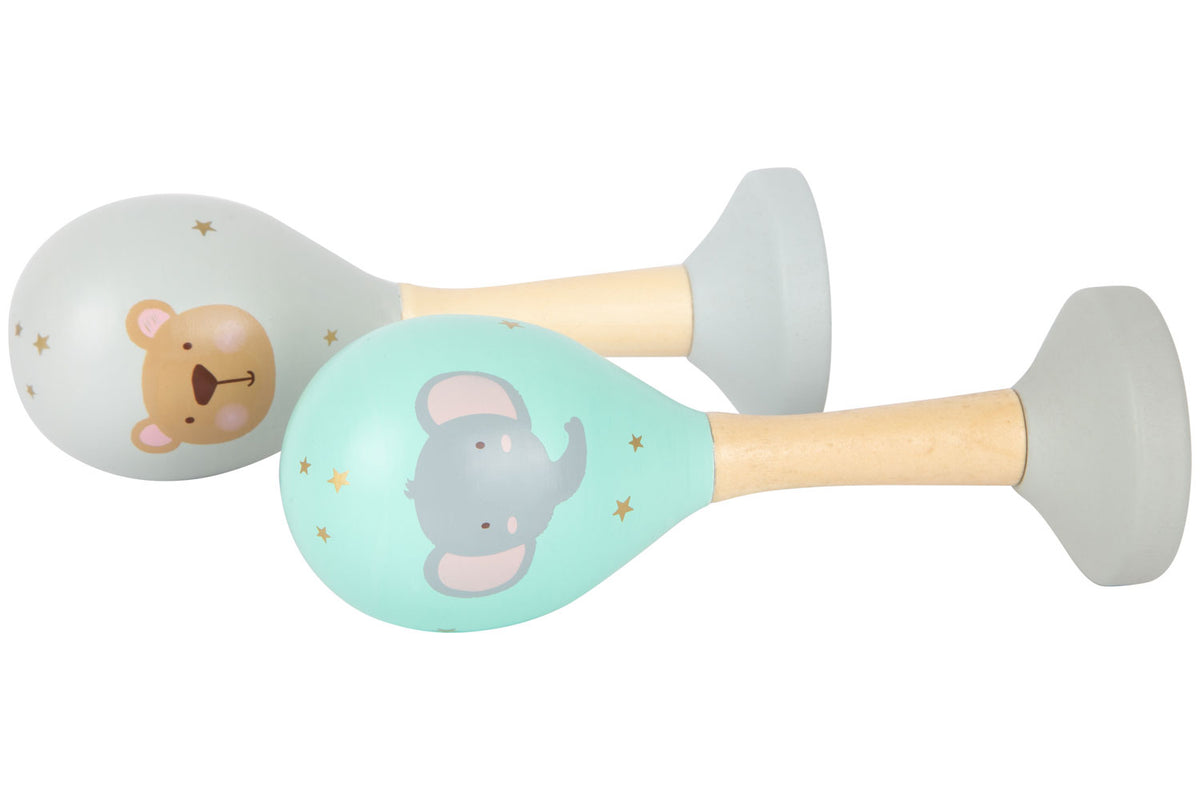 small foot Musikrassel-Set Maraca pastell