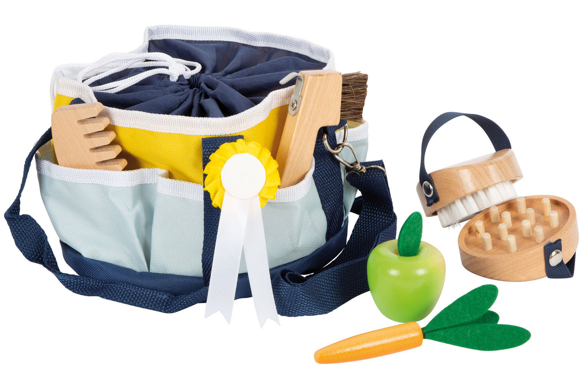 small foot Pferdepflegeset mit Tasche blau
