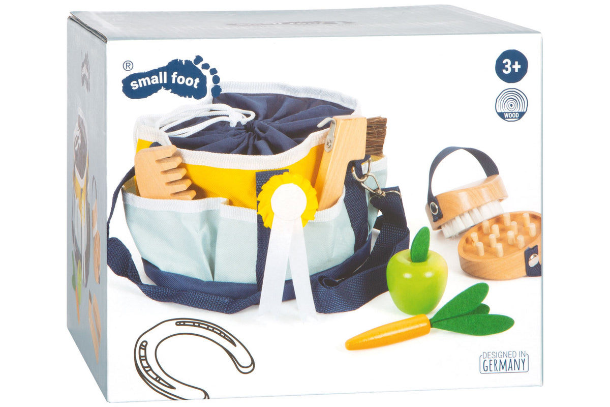 small foot Pferdepflegeset mit Tasche blau