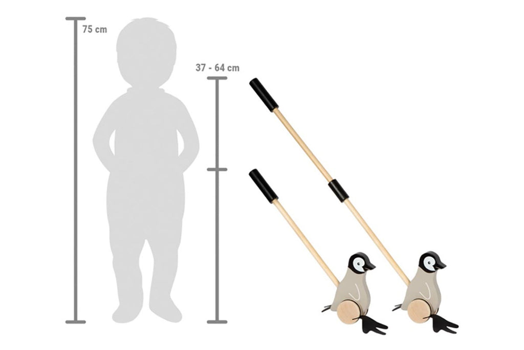 small foot Schiebetier Pinguin grau