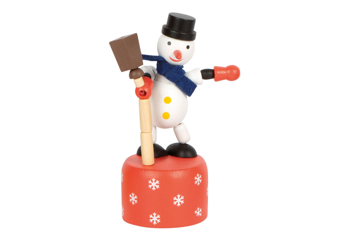 small foot Drücktier Schneemann