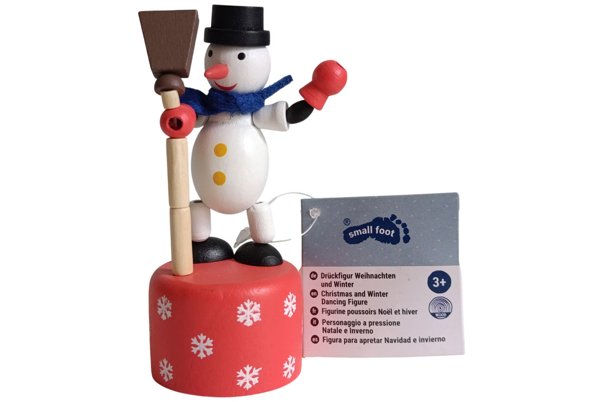 small foot Drücktier Schneemann