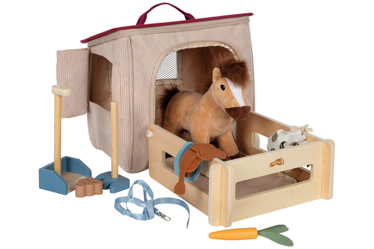 small foot Spielset Pferd mit Stall und Zubehör in der Tasche