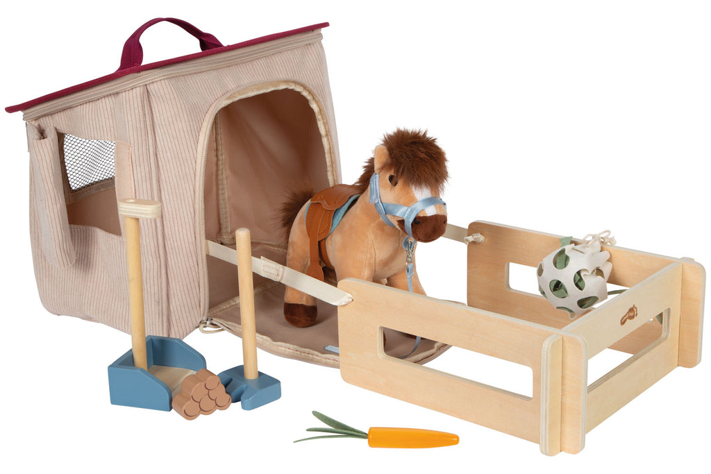 small foot Spielset Pferd mit Stall und Zubehör in der Tasche