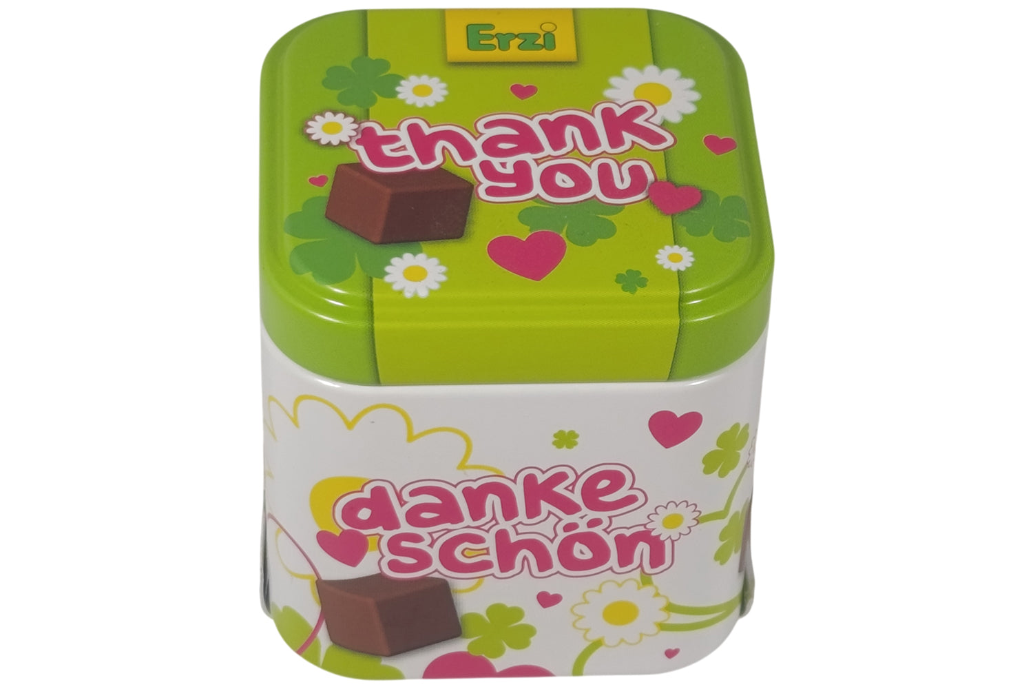 Erzi Schokowürfel Thank You in der Dose