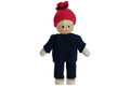 Anne Krebs Miniatur Puppe Mädchen blond mit roter Pudelmütze