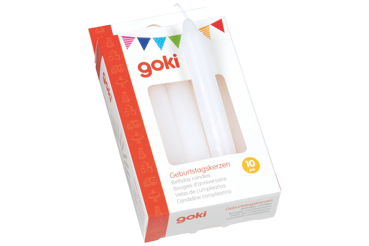 goki Geburtstagskerzen 10 Stück weiß