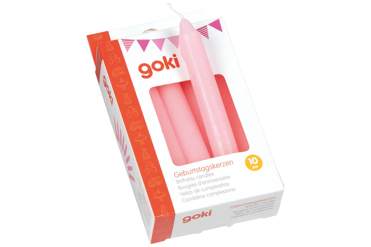 goki Geburtstagskerzen 10 Stück rosa