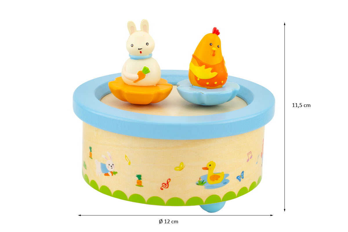 Ulysse Spieluhr Spieldose Huhn & Hase mit Melodie