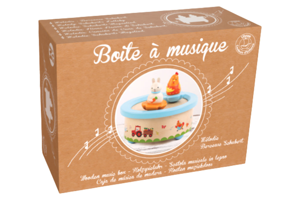 Ulysse Spieluhr Spieldose Huhn & Hase mit Melodie