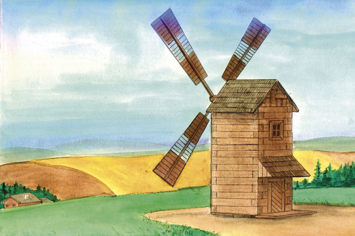 Walachia Holzbaukasten Windmühle