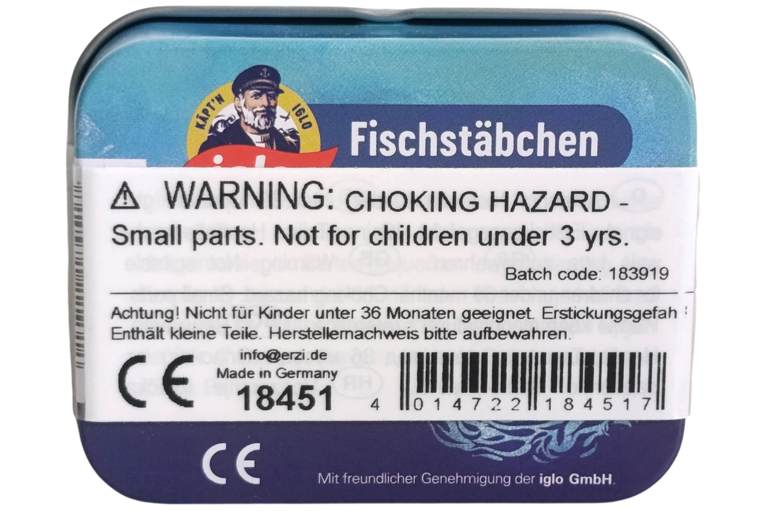 Erzi Iglo Fischstäbchen in der Dose