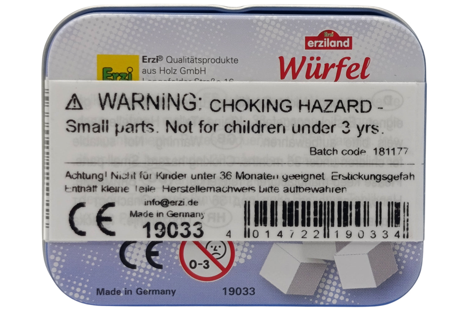 Erzi Würfelzucker in Blechdose