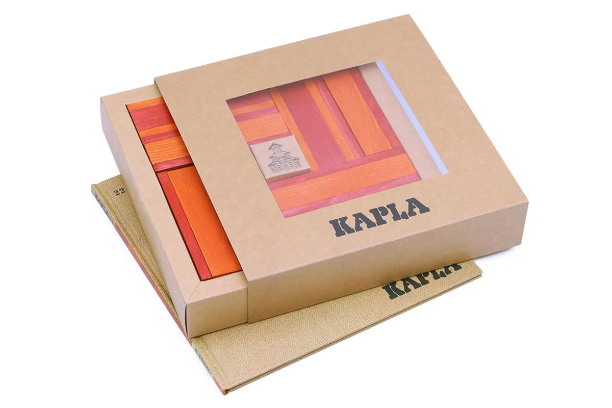 KAPLA Buch und Farben Box orange rot mit Buch