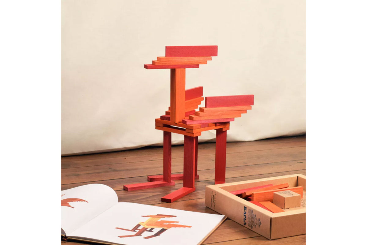 KAPLA Buch und Farben Box orange rot mit Buch