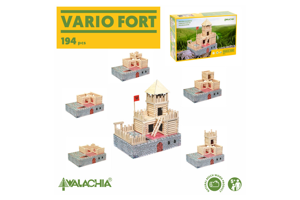 Walachia Holzbaukasten Vario Fort 194 Teile