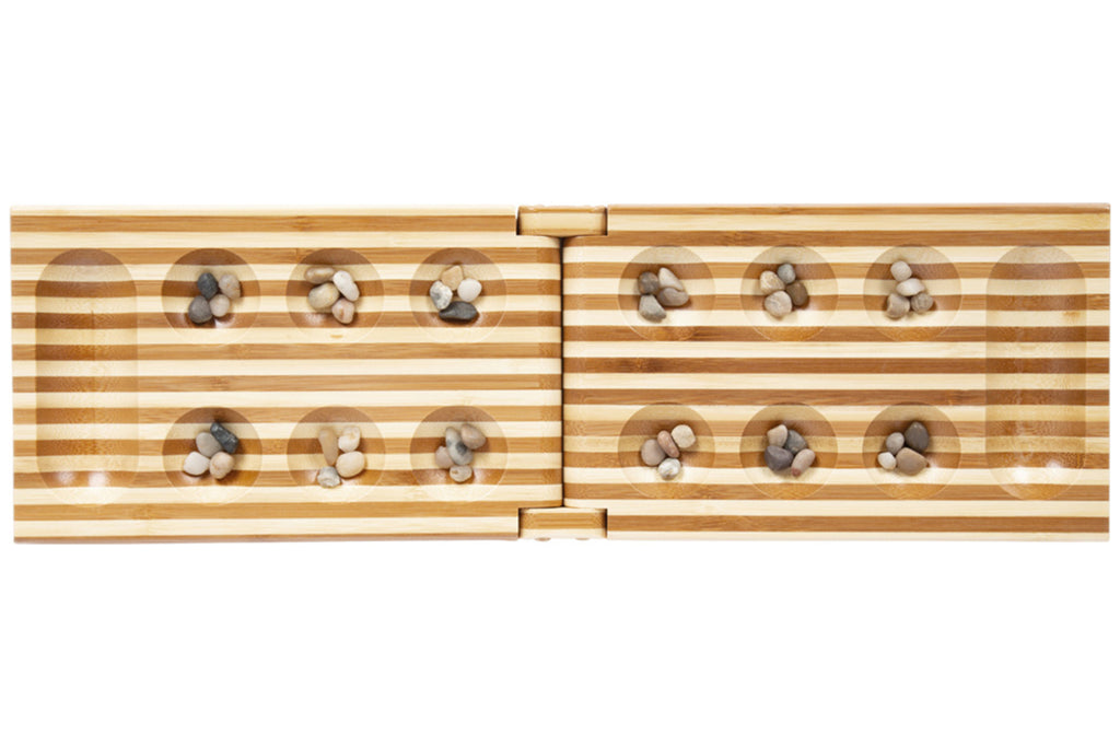 small foot Strategiespiel Kalaha Mancala mit Natursteinen