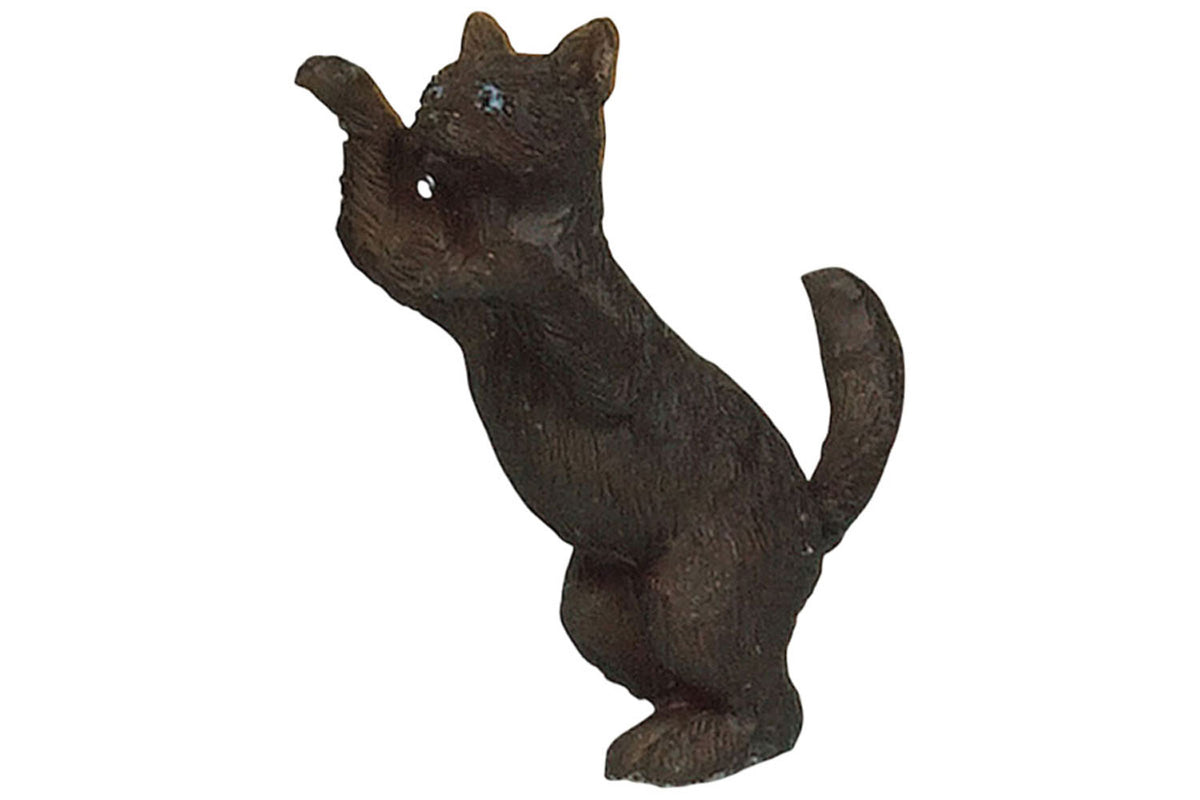 Dolls House Miniatur Katze schwarz, stehend
