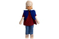 Anne Krebs Miniatur Puppe Oma, Bluse mit Weste, Hose, Haare weiss