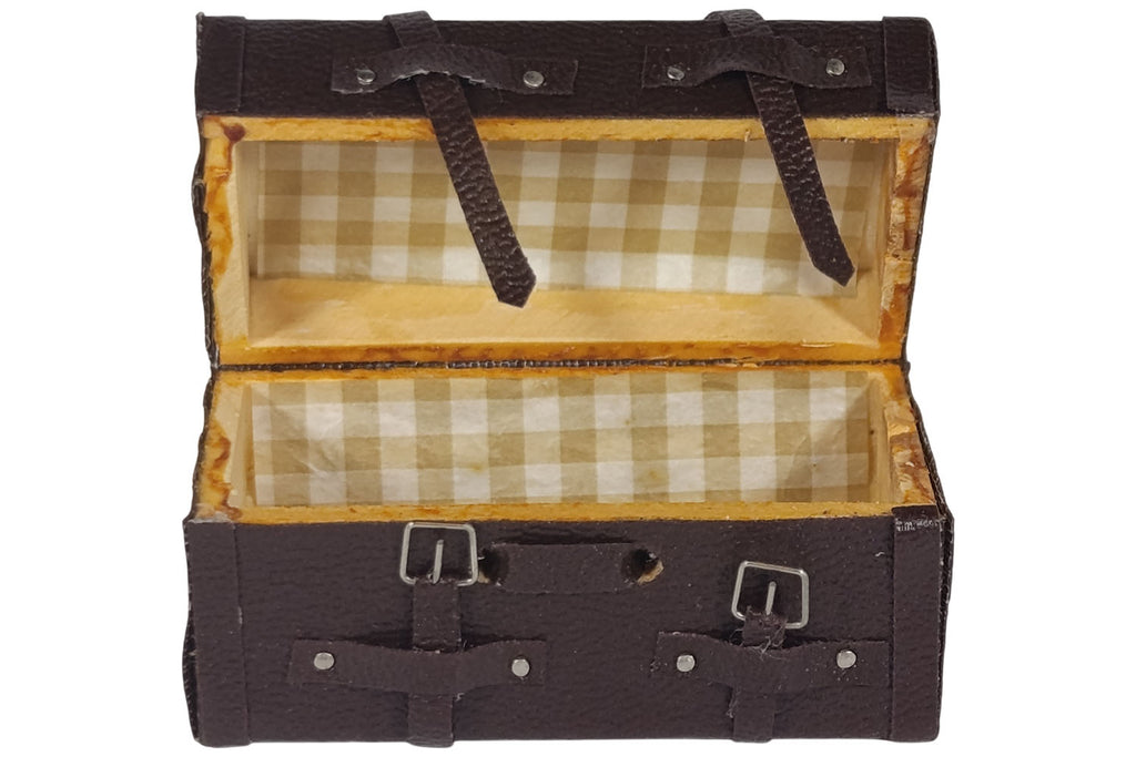 Dolls House Miniatur Ledertruhe braun
