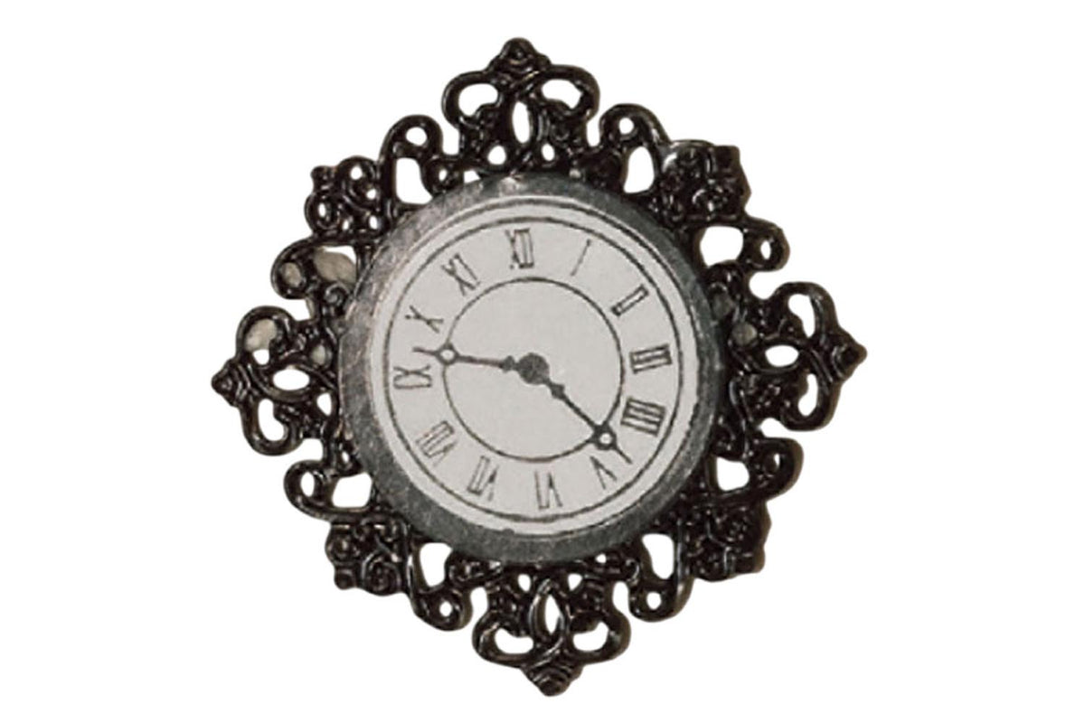 Dolls House Miniatur Wanduhr schwarz