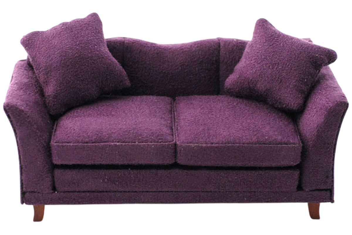 Dolls House Miniatur Sofa mit Stoffbezug lila
