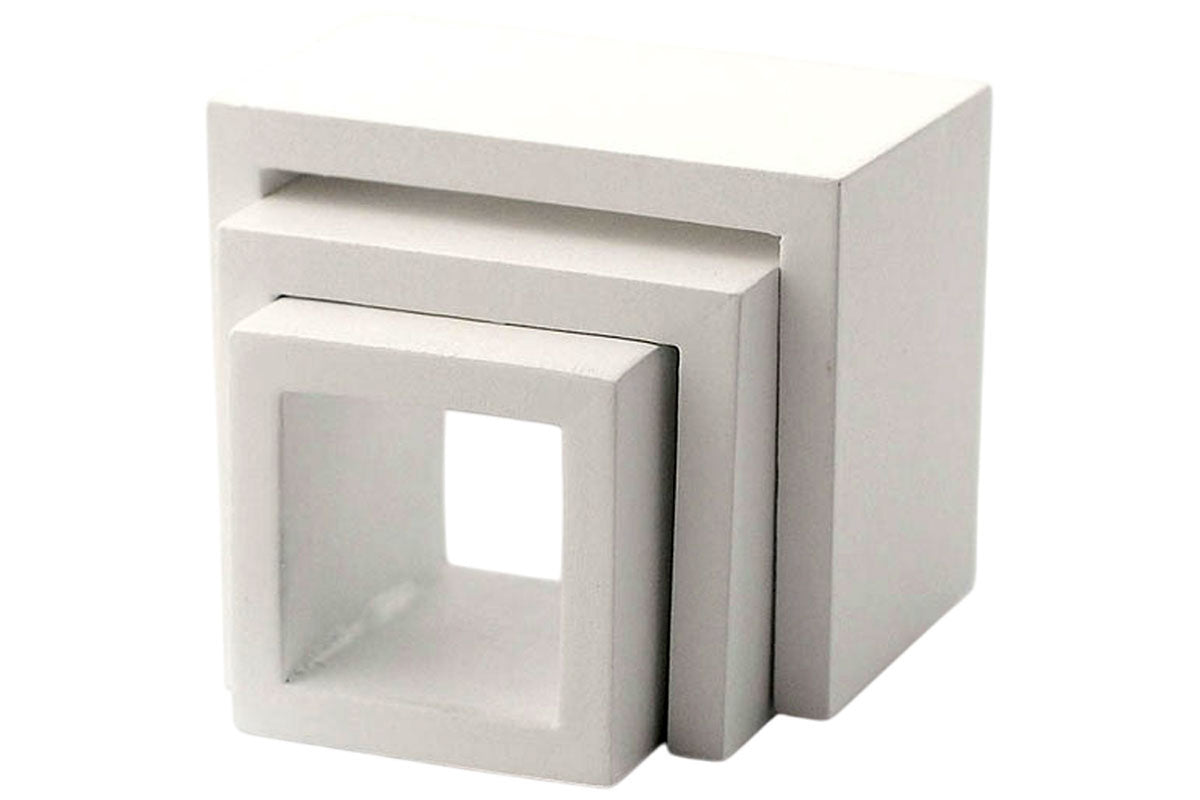 Dolls House Miniatur Hocker-Set weiß (3-tlg.)