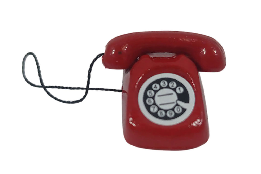 Dolls House Miniatur Telefon rot