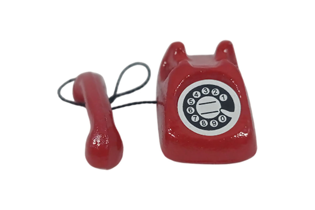 Dolls House Miniatur Telefon rot