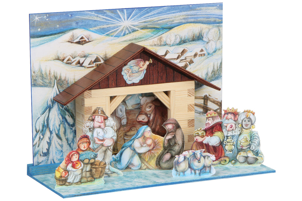 Walachia Holzbsukasten Krippe Bethlehem