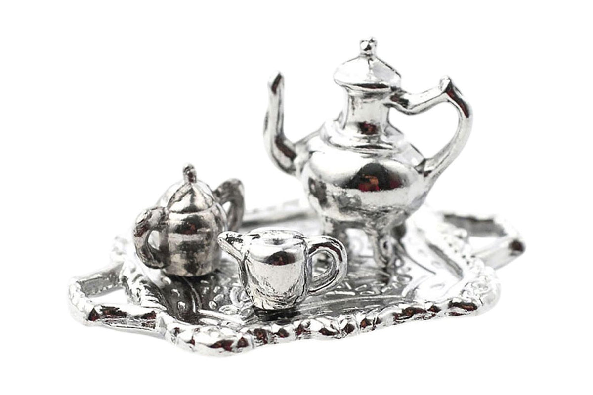 Dolls House Miniatur Tee Set Metall (4-tlg.)