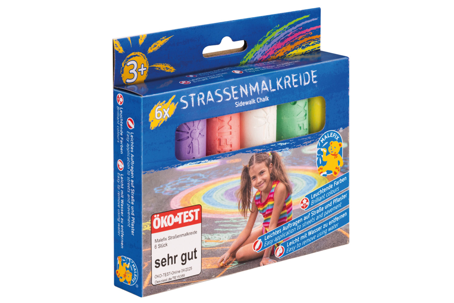 Malefix Straßenmalkreide bunt 6 Stück