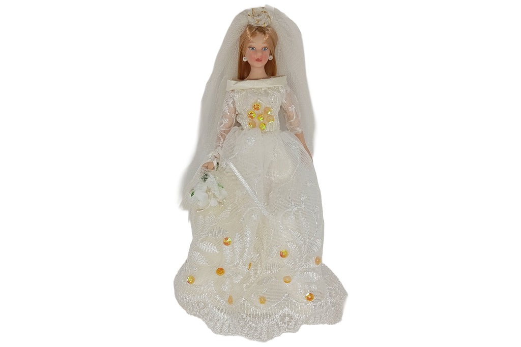 Dolls House Miniatur Puppe Grace im Brautkleid ca. 15 cm hoch