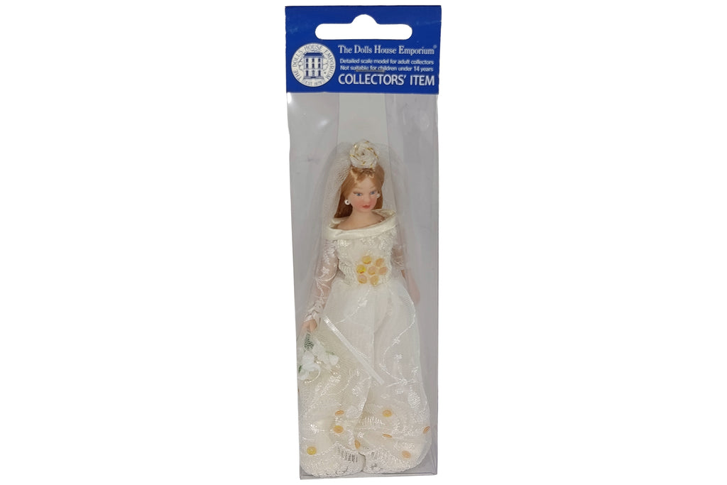 Dolls House Miniatur Puppe Grace im Brautkleid ca. 15 cm hoch