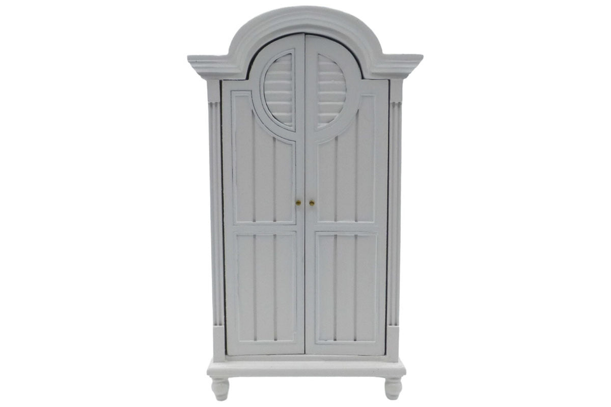 Dolls House Miniatur Kleiderschrank weiß mit vier Schubladen