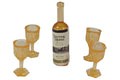 Dolls House Miniatur Flasche Weißwein mit 4 Gläsern