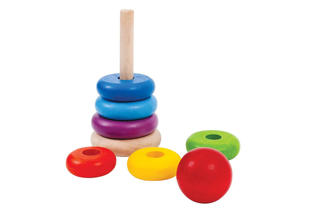 PlanToys Stapelringturm bunt