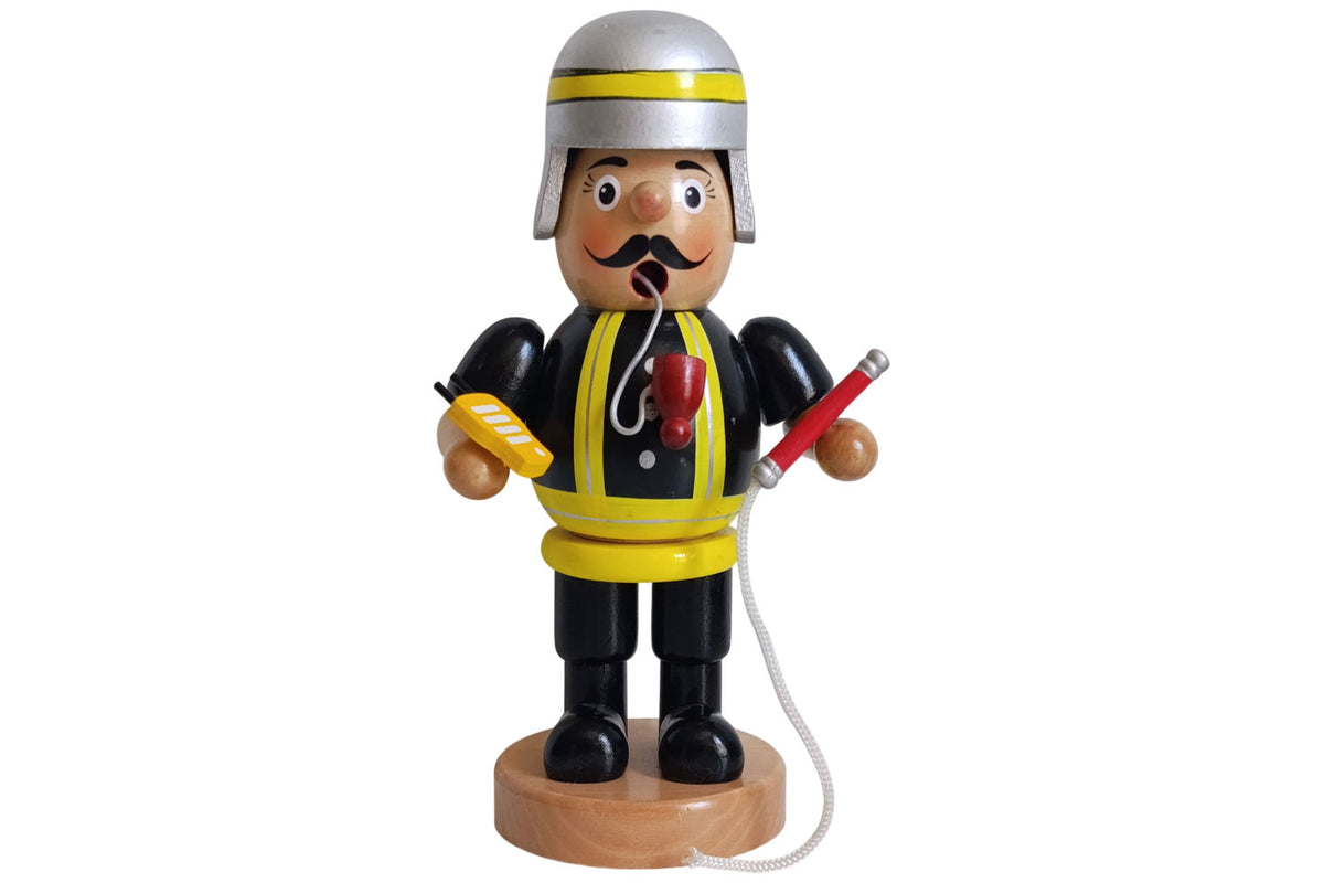 Sigro Räuchermann Feuerwehrmann schwarz/gelb 19 cm hoch