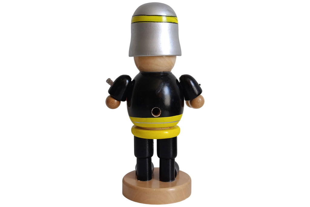 Sigro Räuchermann Feuerwehrmann schwarz/gelb 19 cm hoch