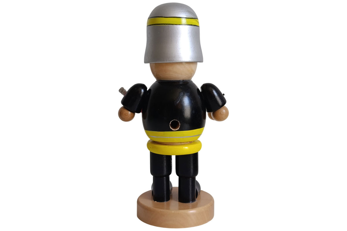 Sigro Räuchermann Feuerwehrmann schwarz/gelb 19 cm hoch