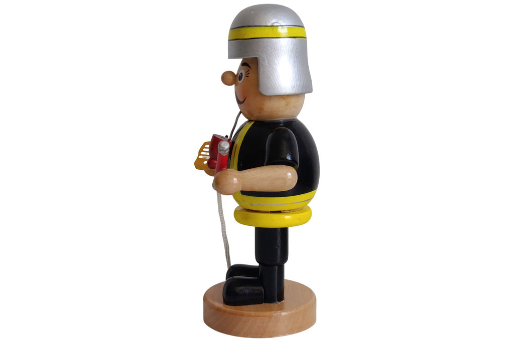 Sigro Räuchermann Feuerwehrmann schwarz/gelb 19 cm hoch