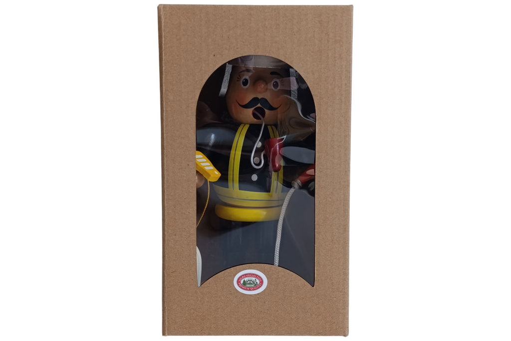 Sigro Räuchermann Feuerwehrmann schwarz/gelb 19 cm hoch