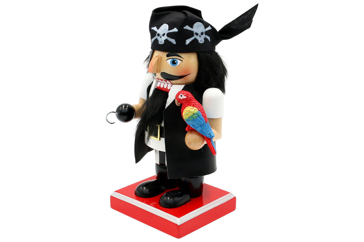 Sigro Nussknacker Pirat mit Papagei 17 cm hoch